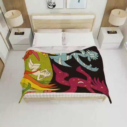 Manta de Forro Psicológica de Luna y Sol: Ropa de Cama Indie Boho, El Viaje de Mr. Pip