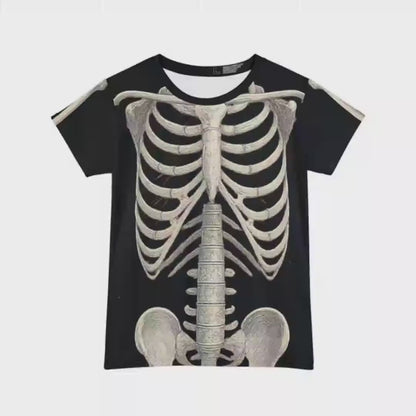 Kids Halloween Skeleton T-Shirt: Spooky Costume Top