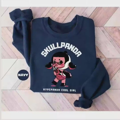 Sweat-shirt Skullpanda : Pull unisexe pastel style anime, cadeau pour les fans de Popmart