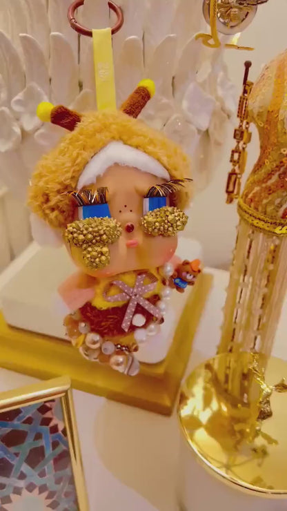 Handmade Crybaby Bee, Pop Mart Inspired Art Toy with Bracelet, Personalized Gift, Crying Again Serie