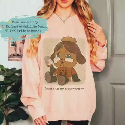 Custom CryBaby Sweatshirt, Pop Mart Inspired Crewneck, Comfort Colors Pullover