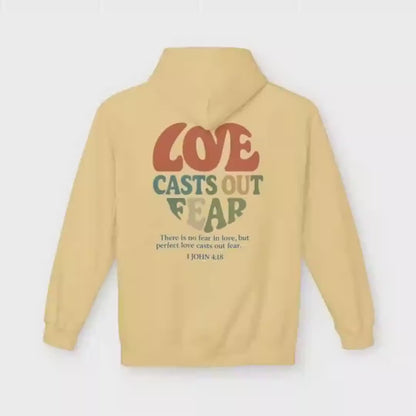 Sweat-shirt « L’amour et la foi plutôt que la peur » : Pull unisexe chrétien en polaire