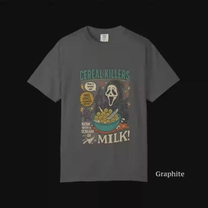 Scream Movie Graphic Tee: Cereal Killers Retro Horror Shirt