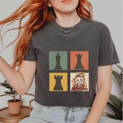 Labubu Shirt, Game Over, Custom Comfort Colors Chess Tee, Custom Pop Mart, Comfort Colors Chess Player Gift, Labubu Team